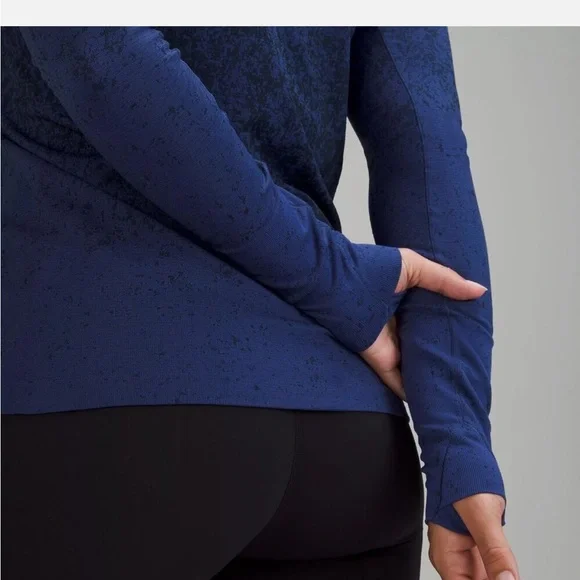 LULULEMON Dark Blue Swiftly Tech Long Sleeve 2.0 Crew Top 12 large - Picture 5 of 8